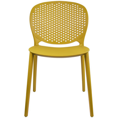 Trevina Plastic Dining Chair – Modern Armless Poolside Chair for Kitchen, Patio, Deck or Outdoor Dining Set (Weather-Resistant)