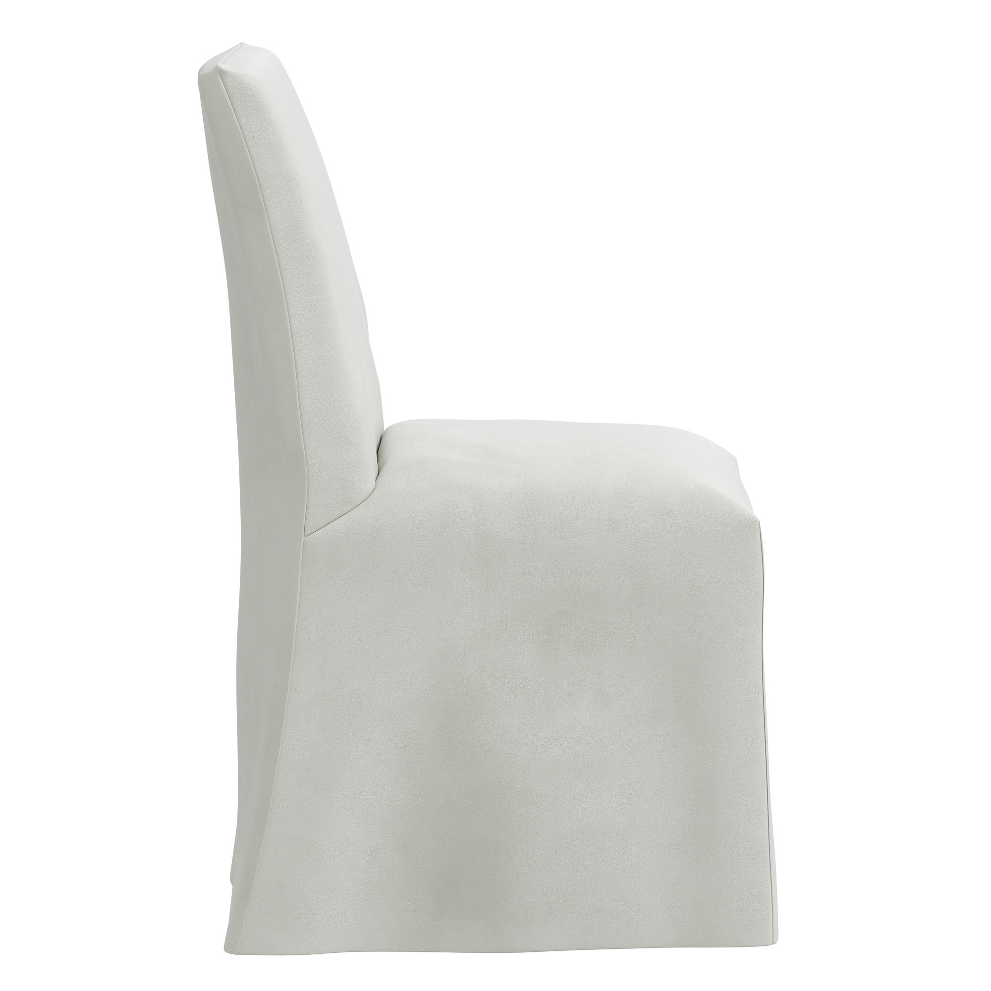 Armstrong Cotton Parsons Chair in Twill White, Bella Light Gray Performance Velvet
