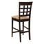 Tabourets de bar rembourrés beige et cappuccino (lot de 2) - Structure en hévéa avec assise en mousse