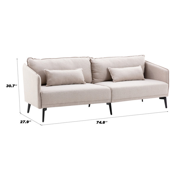 Wade Logan® Junien 74.8'' Upholstered Sofa & Reviews | Wayfair