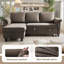 Canapé-lit en forme de L 79 po avec 2 sacs de rangement latéraux-1619501076