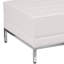 Repose-pieds modulaire capitonné Amjed LeatherSoft avec pieds en acier inoxydable-789339083
