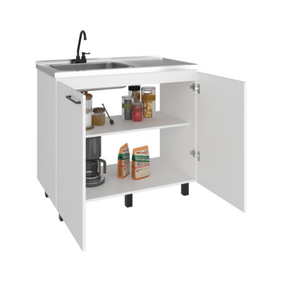 Modern White Freestanding Utility Sink With Faucet And Deep Basin For Multiple Use Cases - Suitable Laundry, Workshop Areas Interior Shelf Organization Of Items Faucet, Base Basin, Ideal Craft Spaces