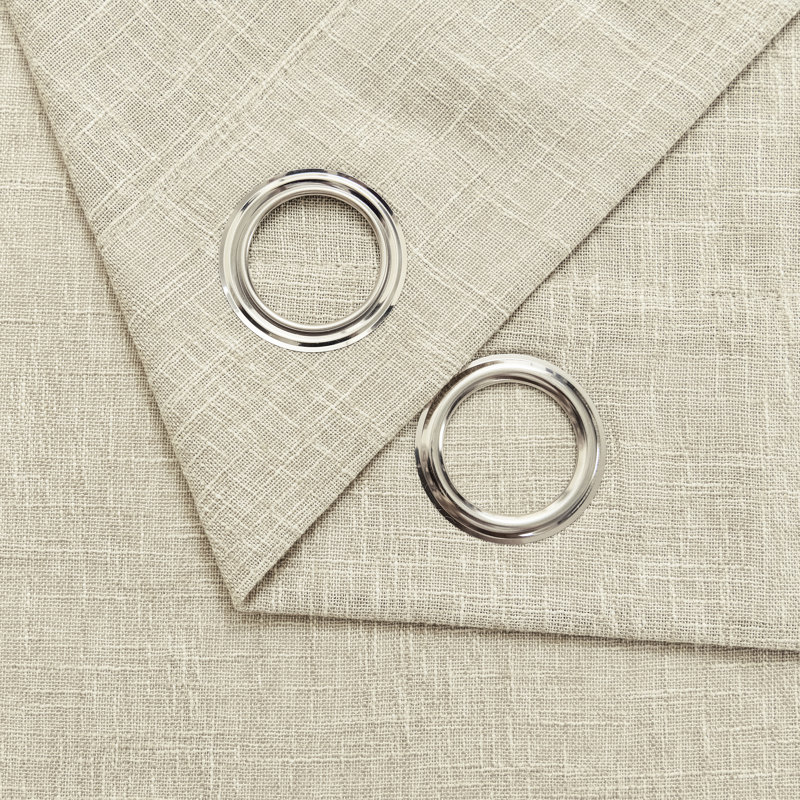 Paire de rideaux semi-transparents avec œillets Draycott, L 52 po x L 63 po, Polyester taupe