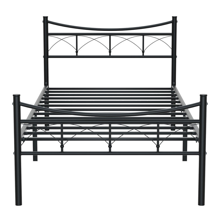 Kempst Metal Platform Bed Frame with Headboard and Footboard Trent Austin Design Size: Twin
