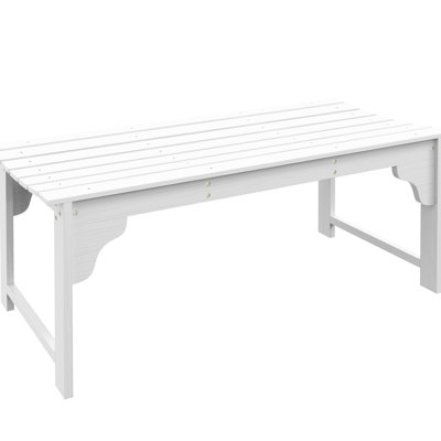 Banc de jardin blanc avec assise à lattes pour porches et jardins. Chaises d'extérieur robustes avec structure en acier thermolaqué, pouvant supporter jusqu'à 120 kg.