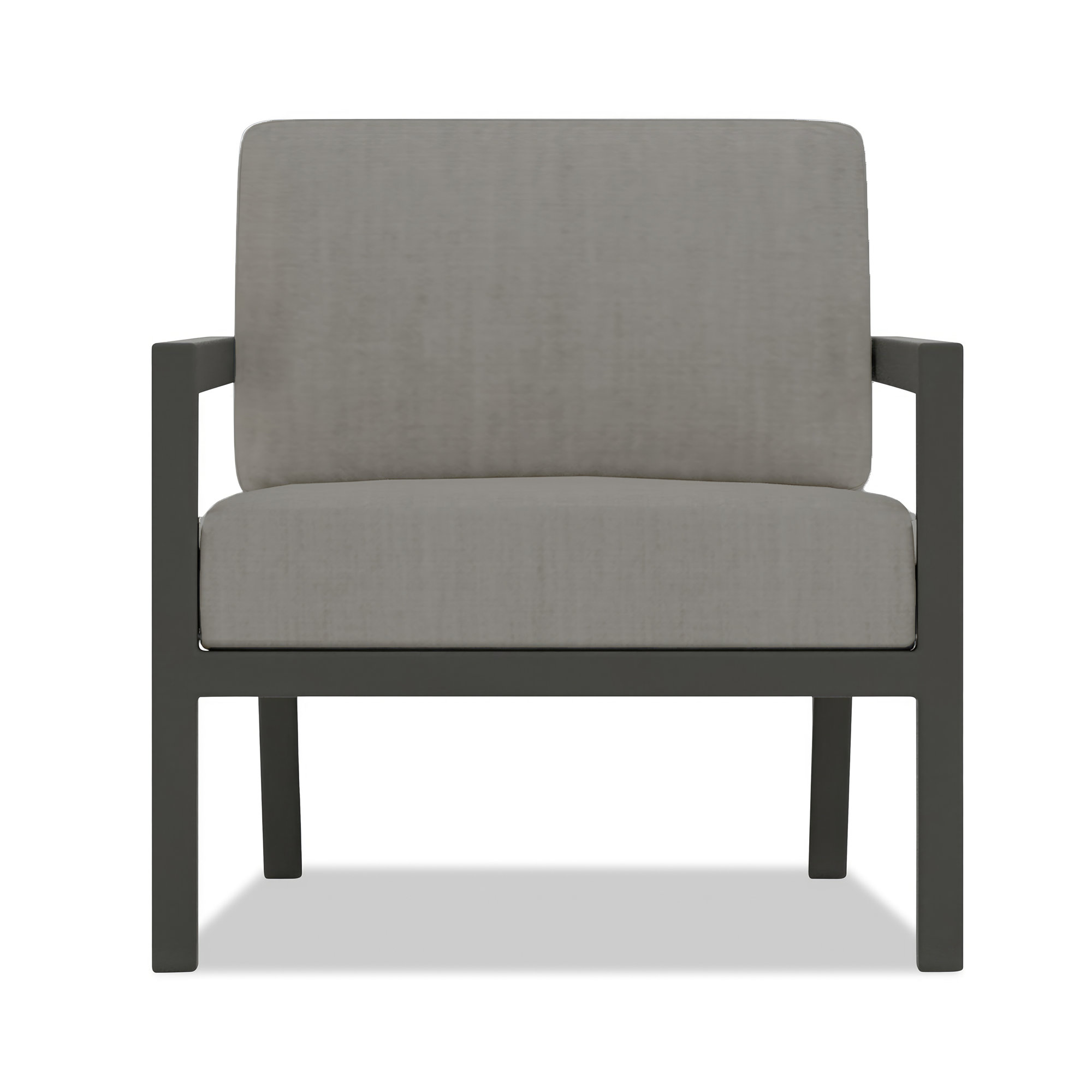 Vivant Patio Chair with Sunbrella® Cushions, Canvas Charcoal Sunbrella® Canvas, Black