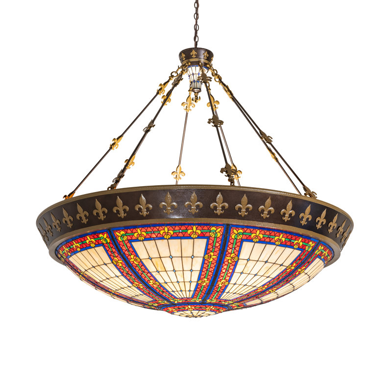62" Wide Fleur-De-Lis Inverted Pendant