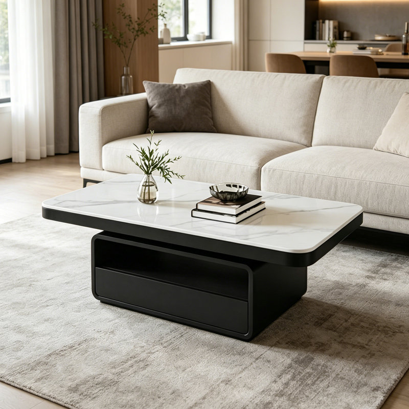 Osée, H 16,53 po x L 43,3 po x l 23,62 po, Blanc / Gris / Noir