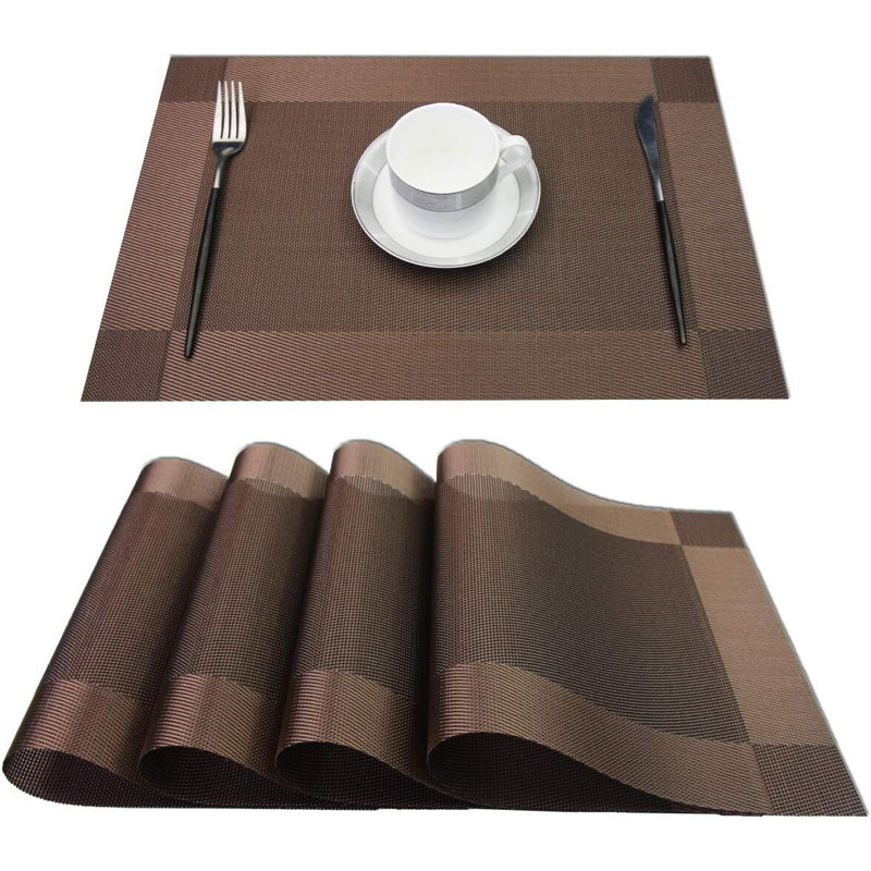Ensemble de 4 napperons en PVC pour la protection de la table de salle à manger, Café