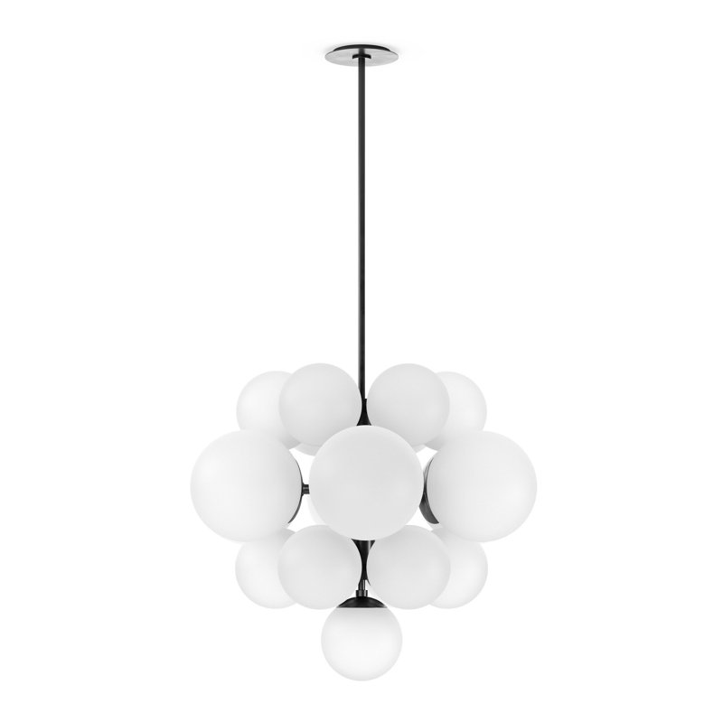 Nova 19 - Light Chandelier, Black Gunmetal, White