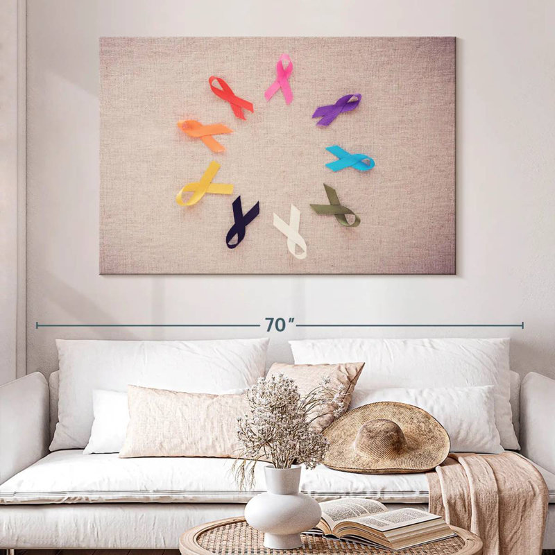 Symbole de sensibilisation au cancer Khyia, H 34 po x l 51 po