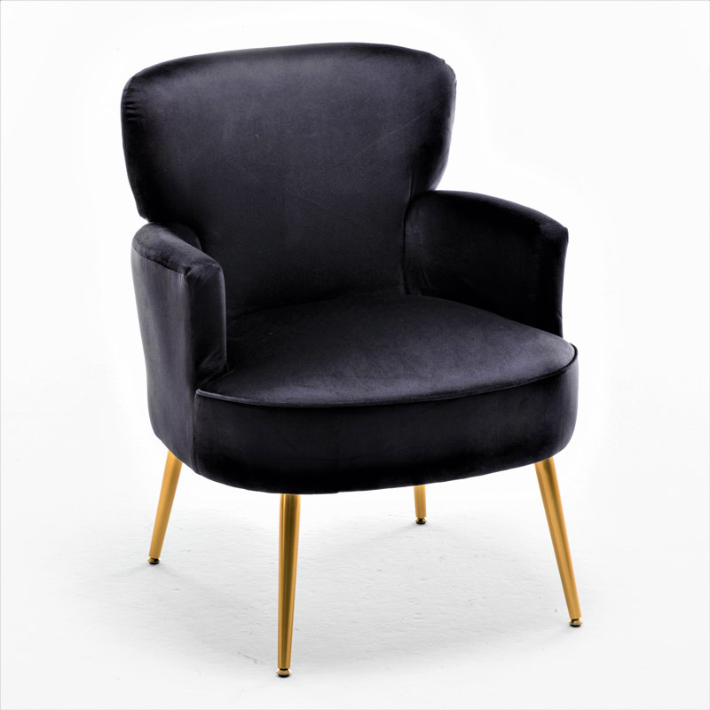Ramisa Velvet Armchair, Black Velvet