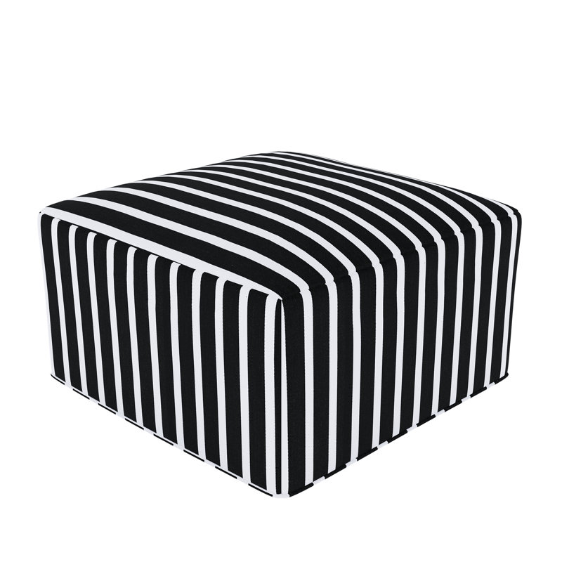 Repose-pieds Eliana Sunbrella, Shore classique rayé noir Sunbrella®