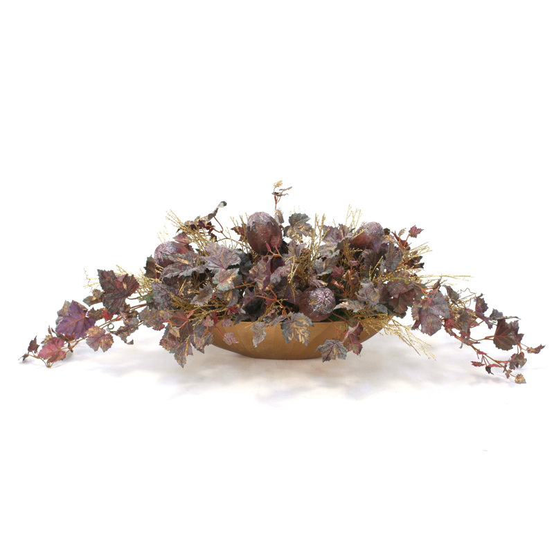 13'' Faux Maple Plant in Metal Pot