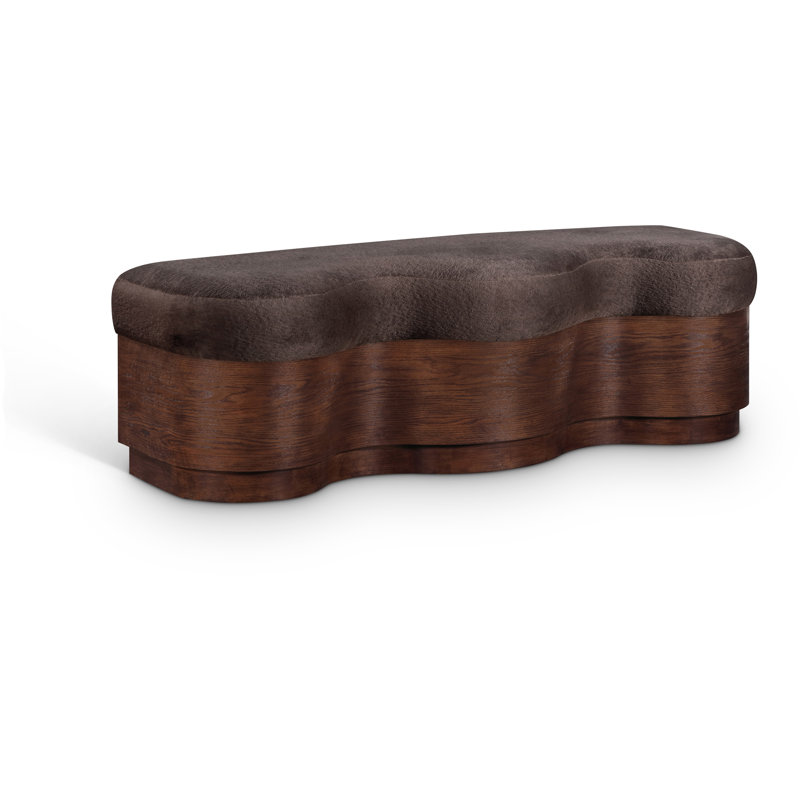 Banc en velours Savoy Mariaclara, Velours brun, Brun