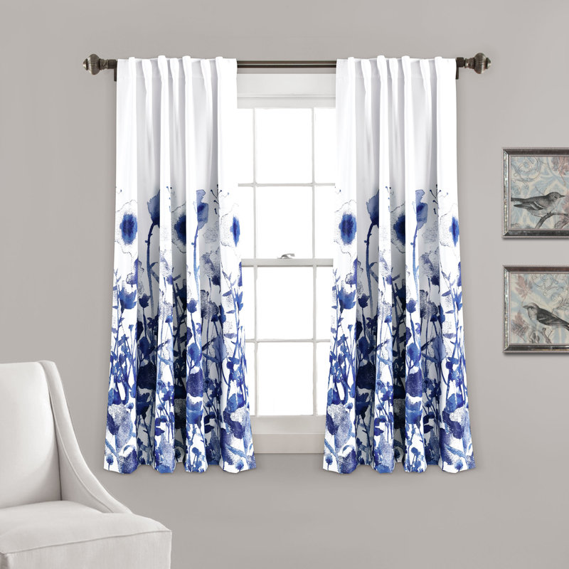 Zuri Room Darkening Curtain Pair, 52" W x 84" L, Navy