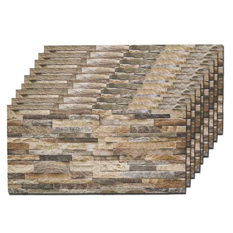 3D Faux Carved Stone Wall Panels, Lightweight Foam Decorative Wall Panels for Interior & Exterior Accent Walls, Easy to Install, Water-Resistant & Insulated, Set of 9 (Covers 48 Sq Ft)