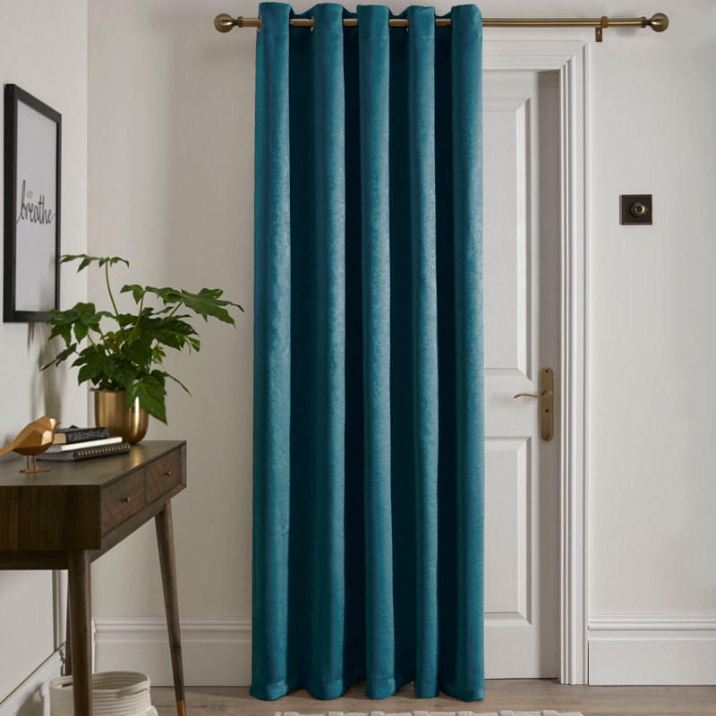 Strata Room Darkening Curtain, 1, Width 168 x Drop 214 cm, Forest Green
