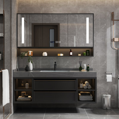 Modern light luxury style bathroom cabinet