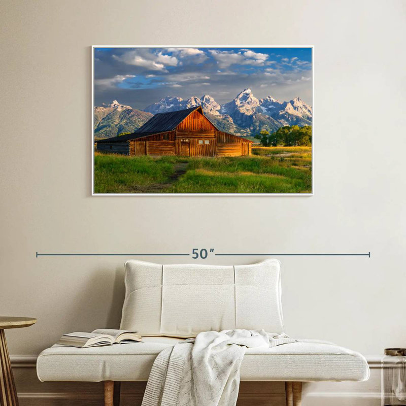Parc national de Grand Teton, Wyoming, 40 po x 27 po, Cadre flottant blanc