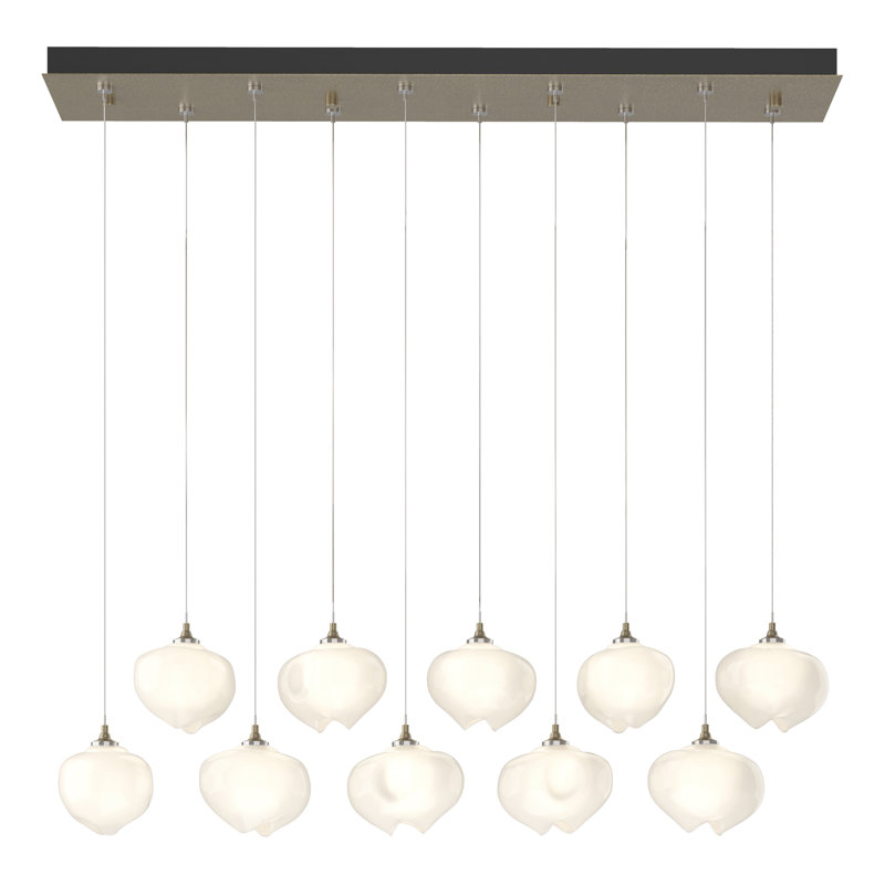 Ume 10 - Light Kitchen Island Geometric Pendant, 10" - 80", Frosted, Soft Gold