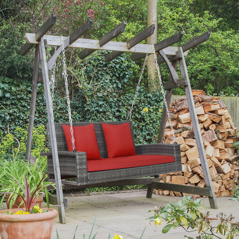 2 Person Porch Swing, Red