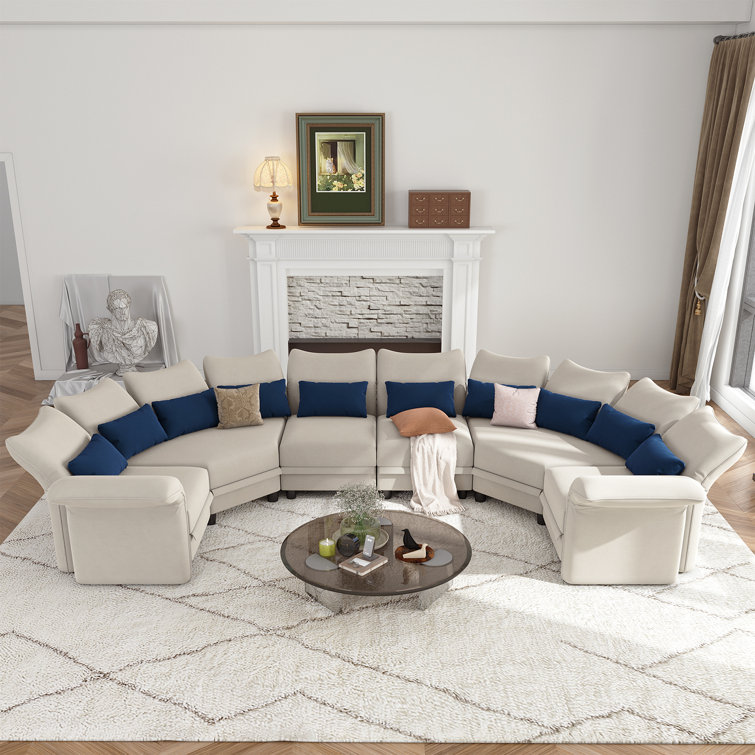 Osvaldas 122'' 11 - Piece Upholstered Sectional With Storage