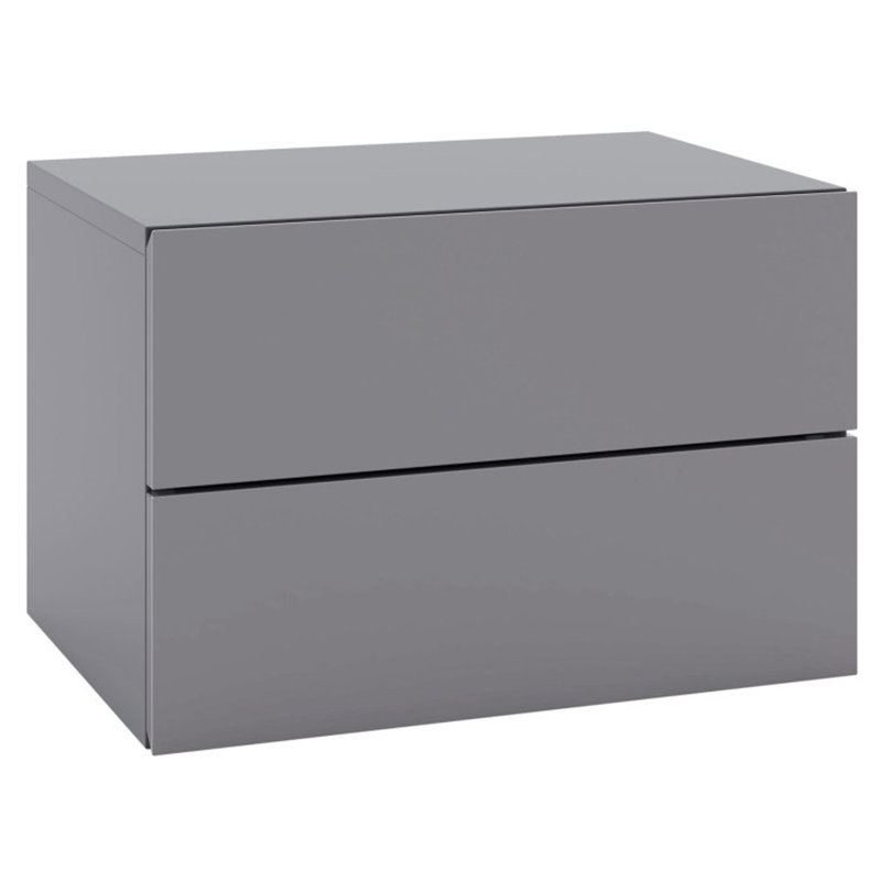 Floating Nightstand with Drawers and Storage Shelf