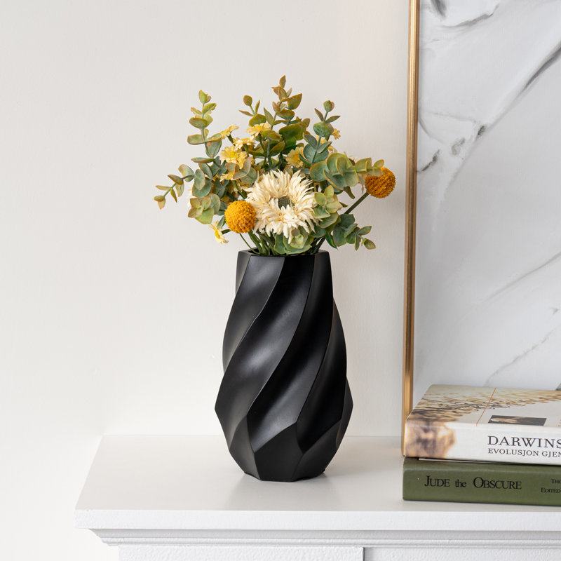 Black 50cm Aluminum Table Vase