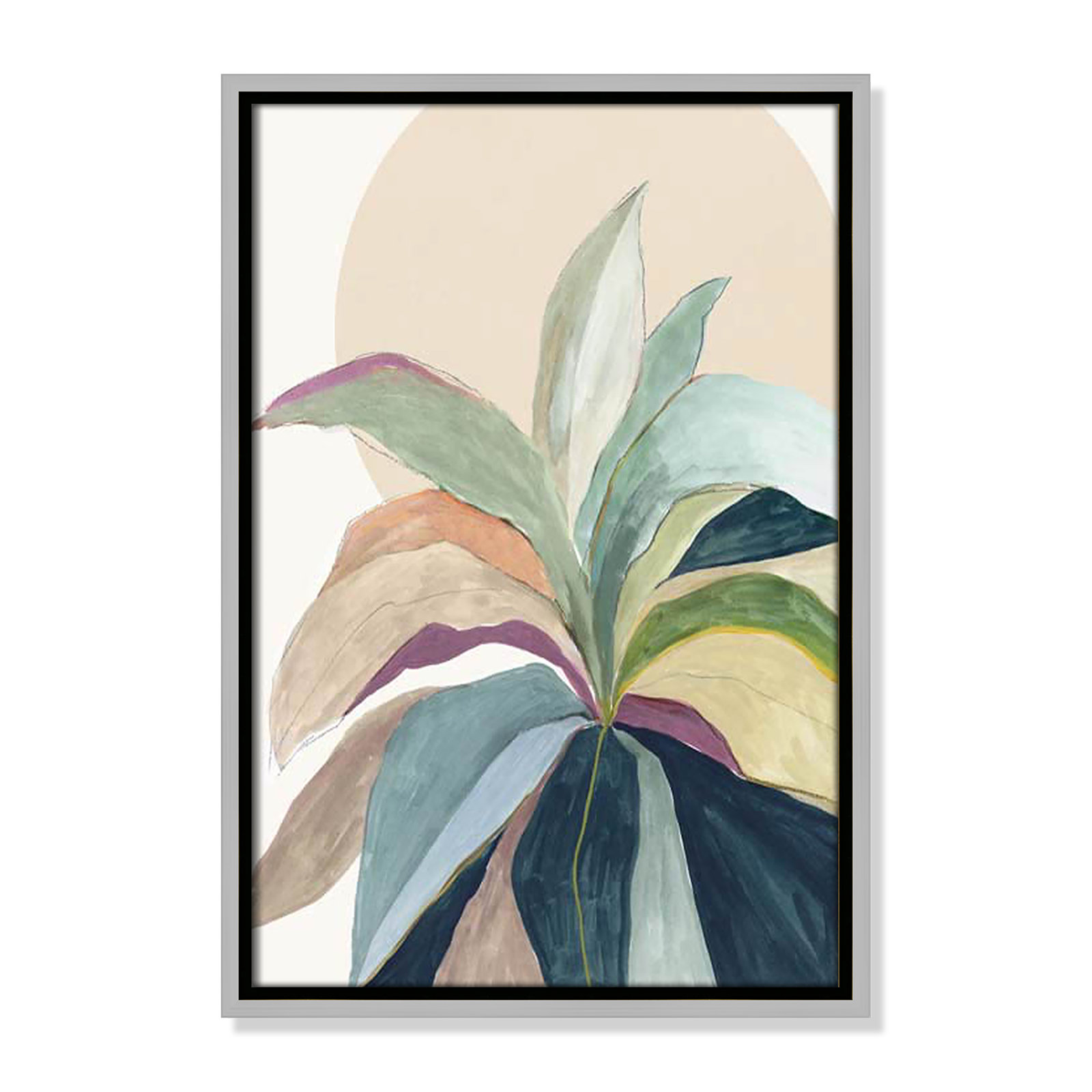 Sherbrooke Sunny Bright Leaves II by Asia Jensen Print, No Mat, 19.5" H x 13.5" W x 2" D, Silver Floater Framed