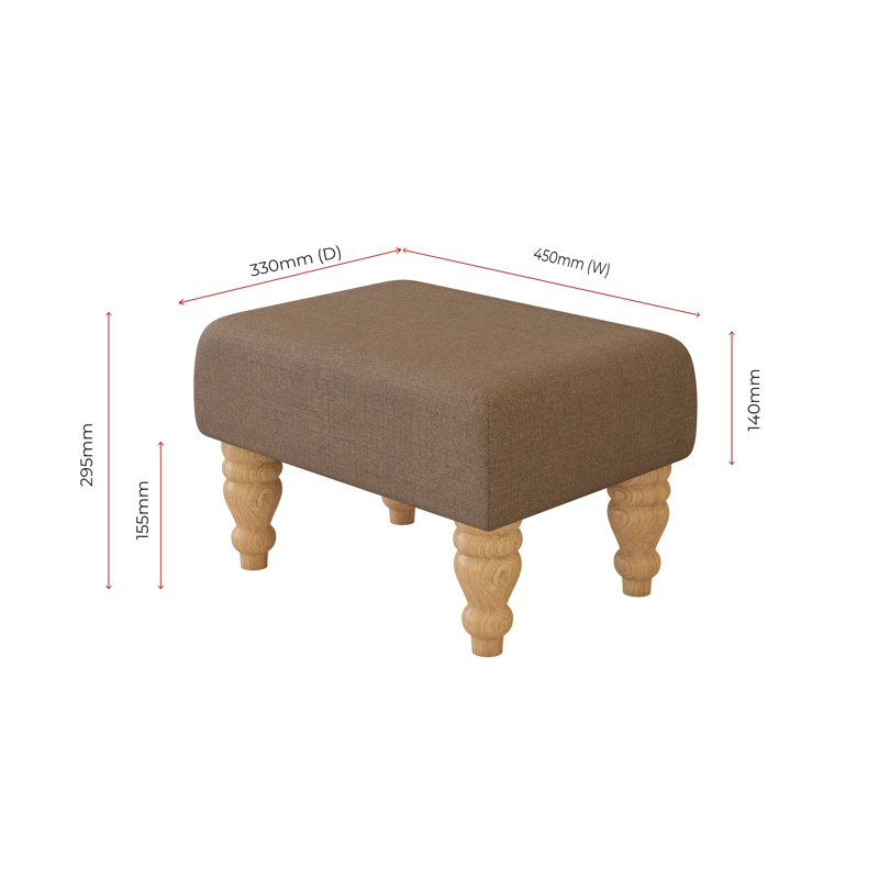 Large Footstools Wood Turned Leg , Natural, Poz, Mocha Brown