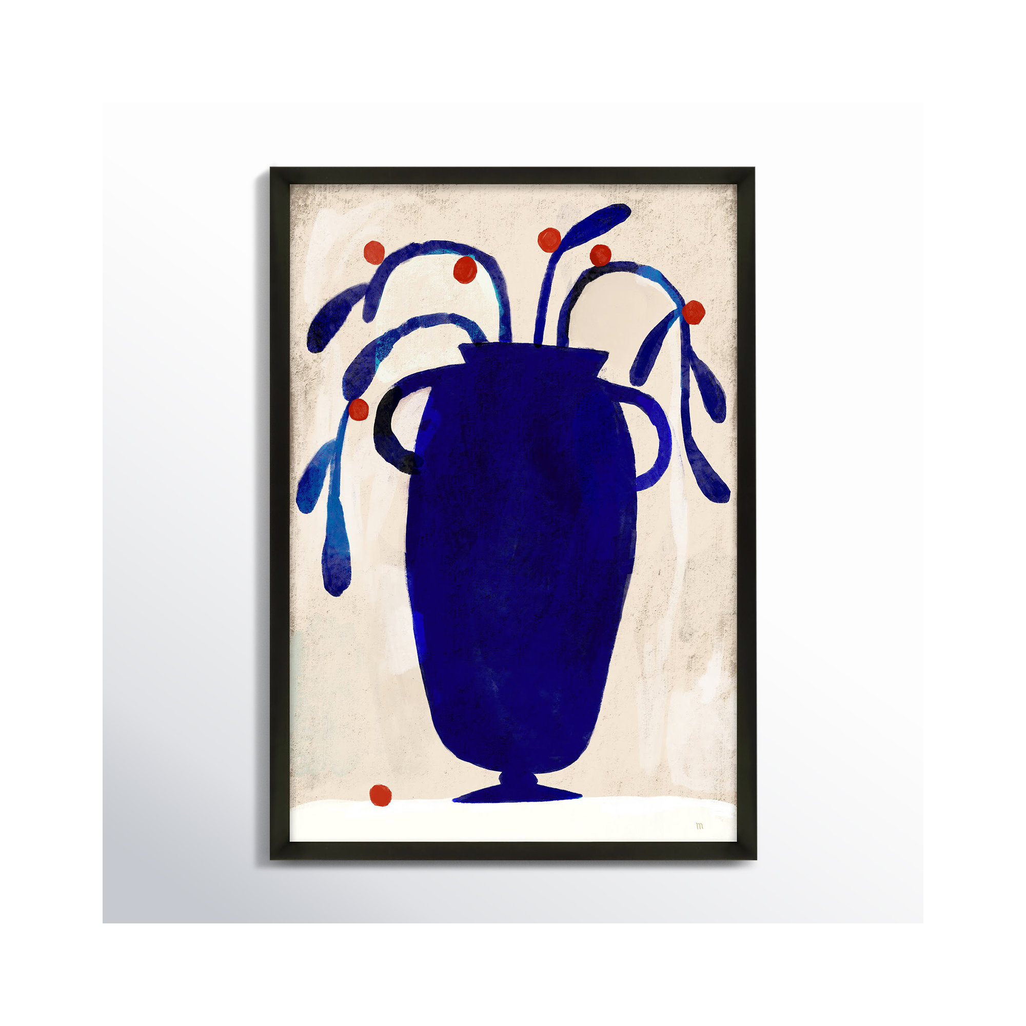 Red Berries by StudioM, Black, 25" H x 17.5" W x 1.25" D