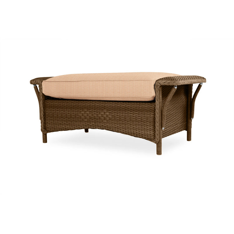 Nantucket Outdoor Ottoman, Bark, Demo Stone