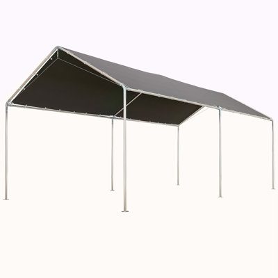 Outsunny 10'X20' Carport Heavy Duty Galvanized Car Canopy With Included Anchor Kit, 3 Reinforced Steel Cables