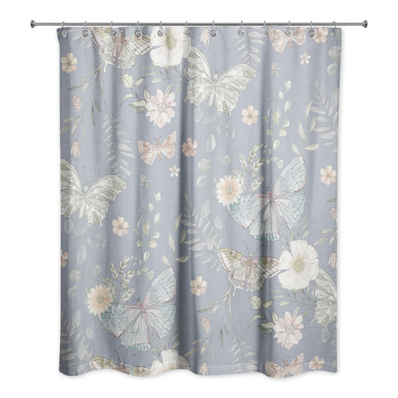 Rideau de douche simple Tavarozzi, Bleu