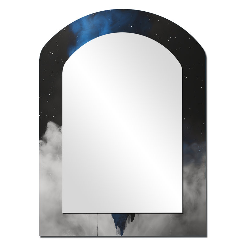 Décoration miroir bleu bleu astrologie Balance cosmique Balance bleue, 34 po x 25 po
