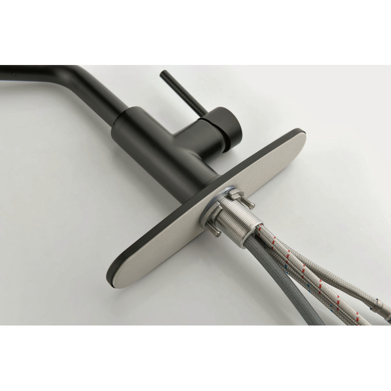 Robinets de cuisine avec douchette extractible, robinet d'évier de cuisine à poignée simple avec douchette extractible