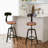 Swivel Solid Wood Adjustable Height Counter Stool with Steel Frame-1005483029