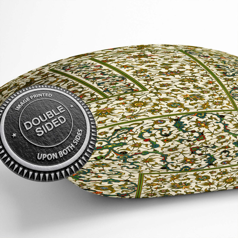 Indo-Persian Pattern with Flowers by Albert Racinet Cushion with Filling, 40cm H x 40cm W x 15cm D