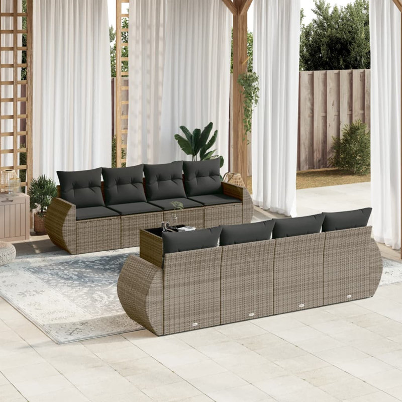 Ensemble de canapé de jardin Vidaxl gris