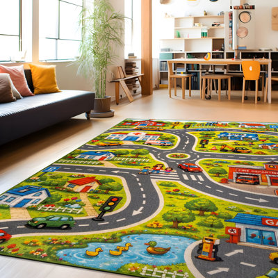 Carte de la ville, tapis pour activités pour enfants, envers antidérapant
