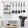 Silicone Kitchen Utensils Set Heat Resistant Silicone Kitchen Utensil Set With Stainless Steel Handles For Cooking And Baking, Non-Stick Coating, 15 Pieces (Black