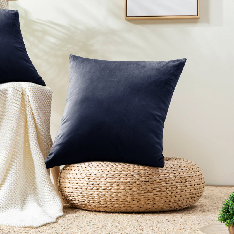 Retrospec Crushed Velvet Scatter Cushion Cover Set, Charcoal