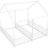 Metal Twin Bedroom Platform Beds, House-Shaped Guardrail Security, White House With Guardrails, Frame For-2097664917