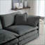 Repose-pieds repose-pieds en chenille gris ardoise pour canapé 2/3/4 places | Bois | Noir-1434641409
