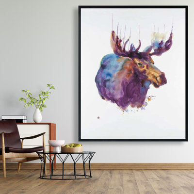 Impression abstraite d'orignal sur toile