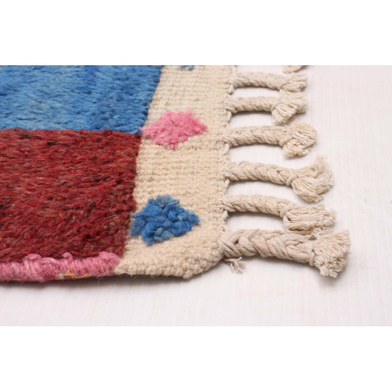 Tapis unique en laine noué à la main rose nouvel âge 9 pi 2 po x 13 pi 0 po Madisyn