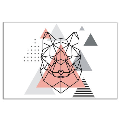 Scandi Scandinavian Wolf Head - Wrapped Canvas Print