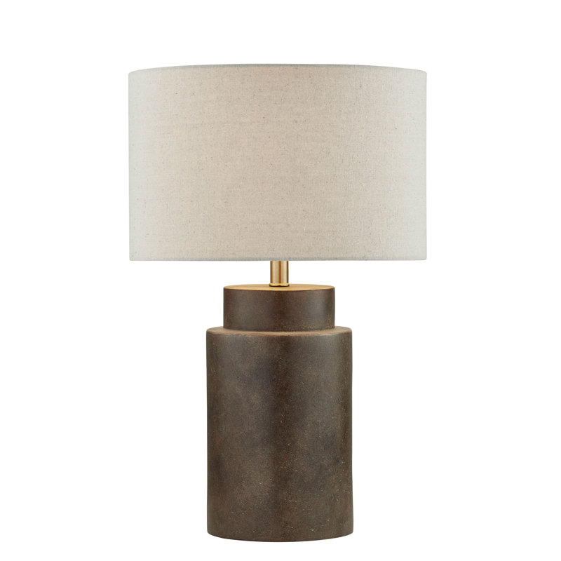 Blair 25" Resin Table Lamp with Fabric Shade, Brown